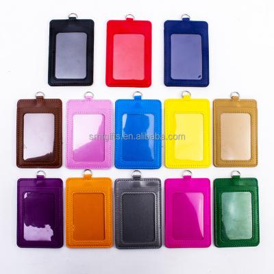 China Wholesale Badge Holder PU Leather ID Card Name Badge Holder Multi-cards, Double Leather Like Badge Holder for sale