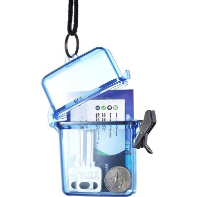 China ID Card Badge Holder Sports Case Hard Plastic Plastic Waterproof Floating Locker with Hanging Ring and Rope for sale