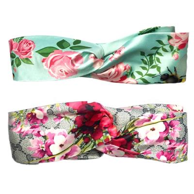 China Popular Wholesale Custom Designer Headbands For Women Hair Accessories Logo Ladies Headband Boho Floral for sale