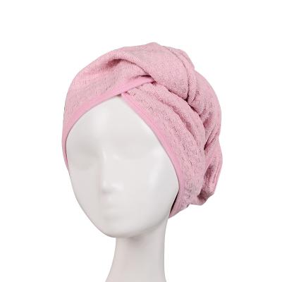 China Super Quick Dry Microfiber Waffle Towel Water Absorption Turban Hair Band Girls Hair Towel for sale