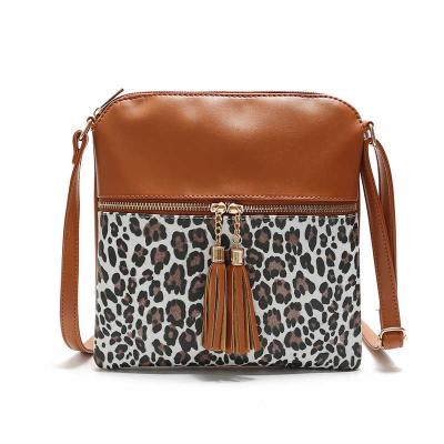 China PU Women's Shoulder Bag Leopard PU Cross - Body Bag With Tassel for sale