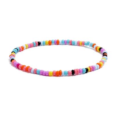 China BOHEMIA Factory Summer Beach Elastic Jewelry Colorful Beads Anklets Chain Bracelet For Women for sale