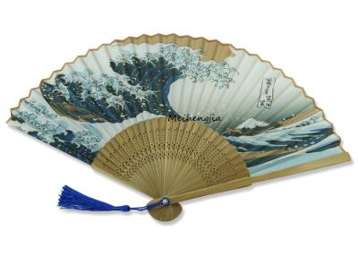 China 30 Ribs Hand Held Folding Fans Eco - Friendly Small Japanese Folding Fan for sale