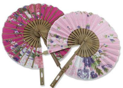 China 23cm Colorful Hand Held Folding Fans Portable Round Folding Hand Fans for sale