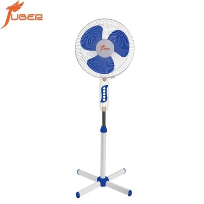 China Hotel 16 Inch Electric Stand Fan Motor Stand Fan With 5 Blades And Cross Low Floor Fans for sale