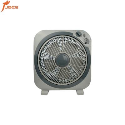 China Protable JUBER 12 inch box window fan 5 220V high speed blade box fan with timer for sale