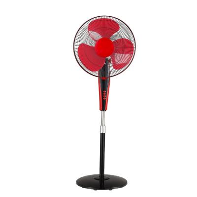 China New Hot Sale 16 Inch Electric Round Stand Fan Electric Remote Control Base Black And Red Color Electric Standing Fans With Remote Control for sale