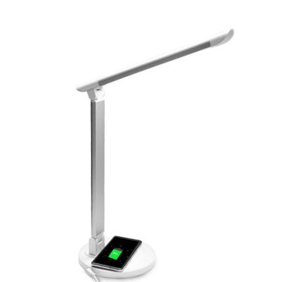 China Dimmable Modern Aluminum Touch Control Folding Operating Led Table Lamp Reading With Wireless Charging for sale