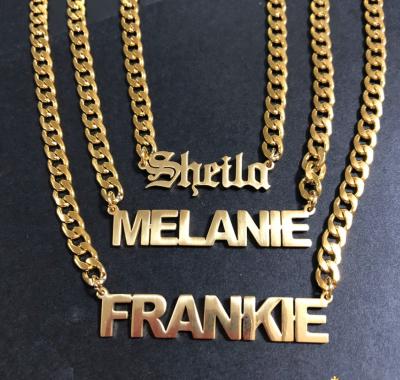 China FASHIONABLE Chain Mens Womens Old Gold Stainless Steel Custom Manufacturers China Custom Manufacturers English Personalized Necklace for sale