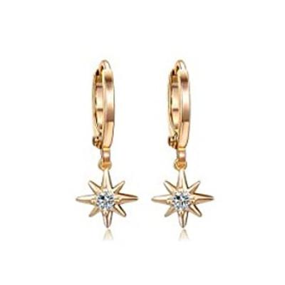 China Trendy Trendy Fashion Jewelry Making Circles Gold Filled To Dangle Earring Stainless Steel Zircon for sale