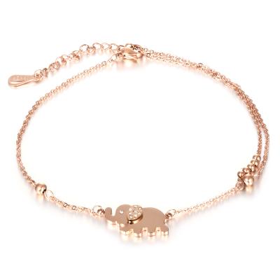 China 2021 TRENDY Gold Filled Chains Foot Jewelry Elephant Anklet For Women for sale