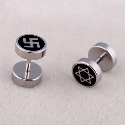 China 2021 FASHIONABLE Abstract Minimalist European Custom Tarnish Free Gold Plated Jewelry Stud 316l Stainless Steel Geometric Earrings for sale