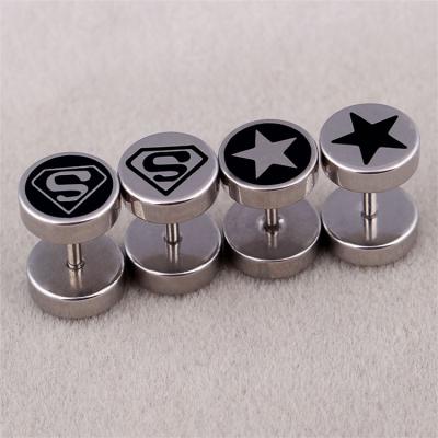 China Mens Punk Women Studs Star Hip Hop Jewelry Stainless Steel Piercing Earrings for sale