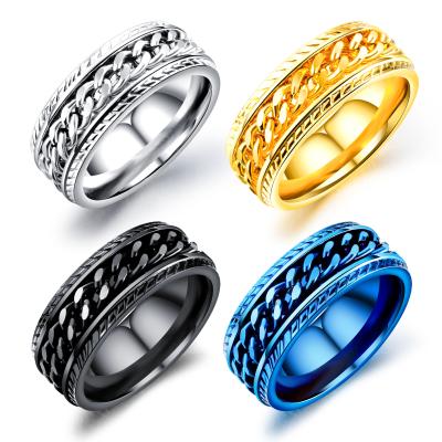 China FASHIONABLE Popular Cheap Attractive Amazon Fashion Cool Mens Stainless Steel Chain Rings for sale