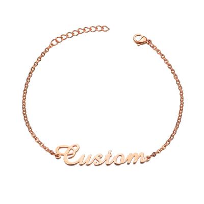 China FASHIONABLE High Quality Personalized Custom Made Stainless Steel Jewelry 18k Gold Nameplate Bracelet for sale