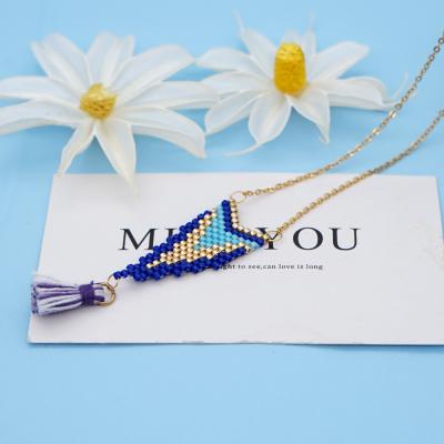 China Boho Pendant Style BOHEMIA Necklaces Colorful Seed Beads Tassel Necklace Jewelry for sale