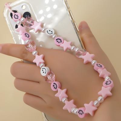 China Custom Colorful Decoration Beads Star Beaded Clay Fashion Charm Handmade Phone Case Strap for sale