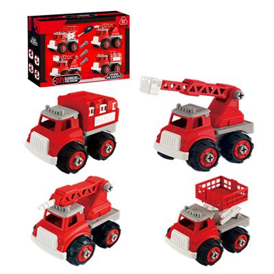 China DIY Fire Engineering Assembly Toys Toy Truck Educational Car for sale