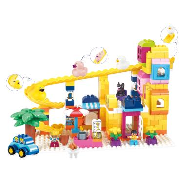 China Kids Duck Rolling Track Bricks Building Jumping Toy COGO 236 PCS Plastic Building Blocks Toys For Children for sale