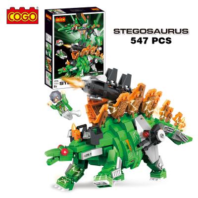 China Building Toy COGO 517 PCS Stegosaurus Mecha Warrior Dinosaur Building Block 3D Model Toys For Children for sale