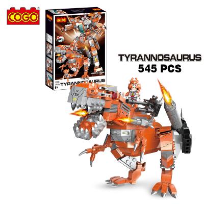 China Building Toy COGO 525 PCS Deformation Tyrannosaurus Mecha Assemble Model DIY Building Block Toy For Children for sale