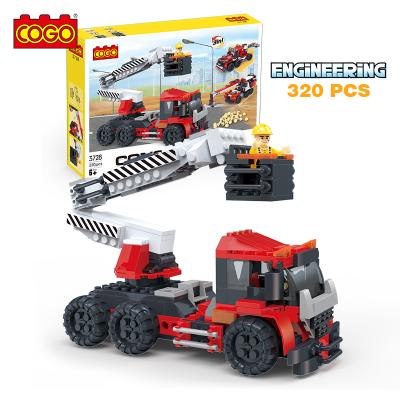 China Building Toy COGO 300 PCS 3D Educational Building Blocks Engineering Rescue Truck Toys For Children for sale