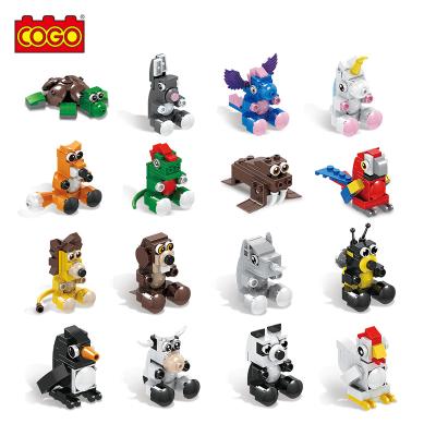 China Mini Cute Animal DIY Model ABS Mix Toy COGO 16-Style 3D Plastic Educational Building Blocks Toys for sale