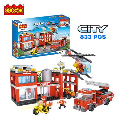 China Building Toy COGO 833pcs Fire Command Center Building Blocks Toys Brick Set Educational Toys For Children for sale