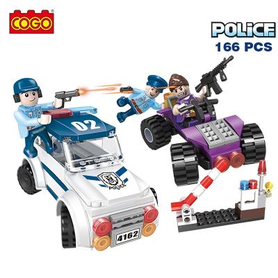 China Smart Building Toy COGO 3D Kids Blocks Toys Police Car Series Assemble Building Block Toys For Children for sale