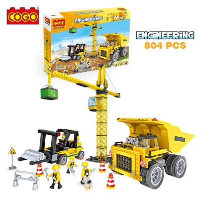 China Educational Building Toy COGO 804 PCS Bricks Assemble City Series Construction Site Plastic Building Blocks For Children for sale