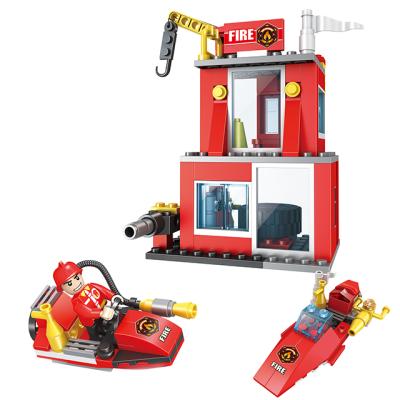 China Building toy COGO 2 in 1 Rescue 3D Headquarters Fire Station Brick Building Block Educational Toys for Children for sale