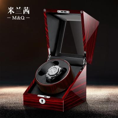 China Customized Luxury Japanese Illustration M&Q 2+0 Mabuchi Motor Watch Winder Box For 2 Automatic Mechanical Watches for sale