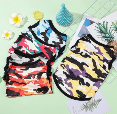 China Stocked Clothes Breathable Dog Clothes Camouflage Shirt Dog Print Vest Dog Sweatshirt Pet Clothes for sale