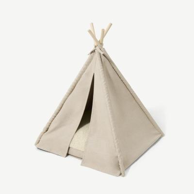 China Wholesale Teepee Cat Canvas Portable Teepee Removable Cover Pet Tents for sale