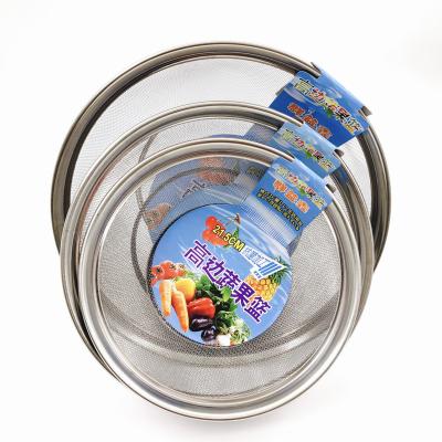 China Viable Factory Wholesale Stainless Steel Vegetable Cleaning Basket Metal Around Rice Strainer Fruit Water Filter Basket For Kitchen for sale