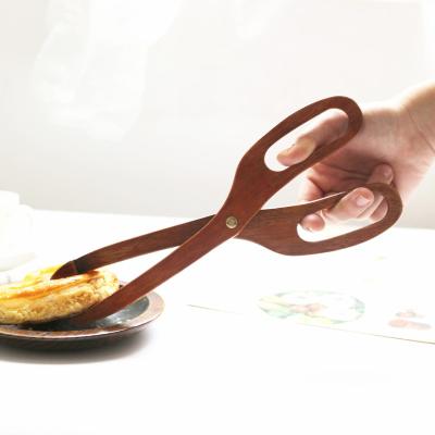 China Viable Wooden Pastry Dessert Dim Sum Staple Bread Food Scissors Accessories Kitchen Outlet Factory Wooden Tongs for sale