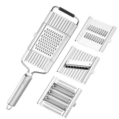 China Viable Multifunctional Vegetable Slicers Stainless Steel Cutter Fruit Slicer Grater Shredders 3 in 1 Instruments Kitchen Accessories for sale