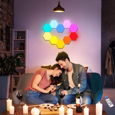 China DIY Tuya Wifi Smart LED Lamp Hexagon Light WIFI Music RGBIC Synchronization Quantum LED Wall Lights Tuya Modular Playhouse Decor for sale