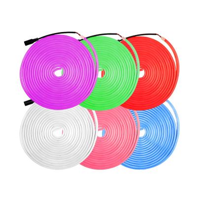 China Wholesale Theme Park Waterproof IP65 16.4ft 5m/home 2835 NO Adapter Blister 12v LED Neon Flexible Strip Lights for sale