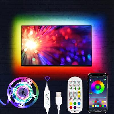 China XRIVER IP20 3.8m 12V RGBIC 55-65 Inch Music Sync Tuya Theme Park/Home App Google WIfi Immersed LED TV Backlight Smart Strips Lights With Camera for sale