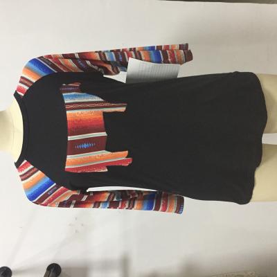 China New Year Breathable Fashion Striped Long Sleeve Print Women Raglan Sweatshirt Dress for sale