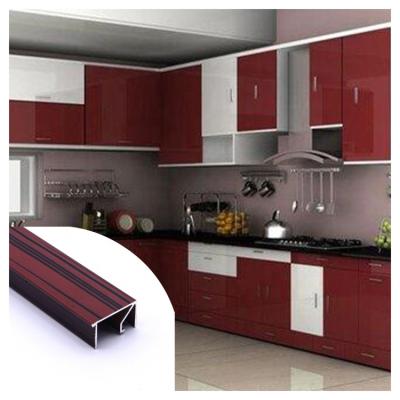 China Fashion Aluminum Foshan Manufacturer 6063 Aluminum Furniture Kitchen Profiles Luxury Cabinet Frame for sale