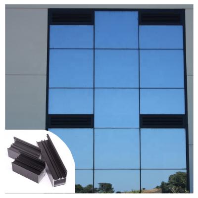 China Modern Hotel Design High Corrosion-Resistance Powder Coating Full Hidden 6063 6060 6061 aluminum alloy t5 t6 curtain wall profile frames for sale