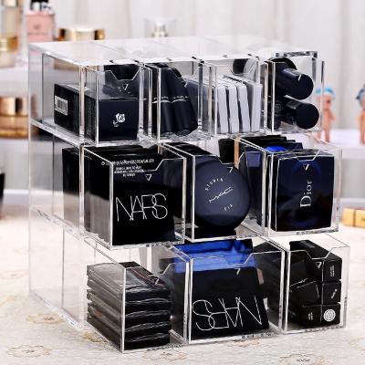 China Multi Grids Counters Acrylic Cosmetics Makeup Organizer For Eyeshadow Paltte Powder for sale