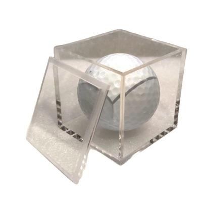 China Tiny Square Golf Ball Durable Customized Clear Cube Acrylic Box With Cap Lid for sale