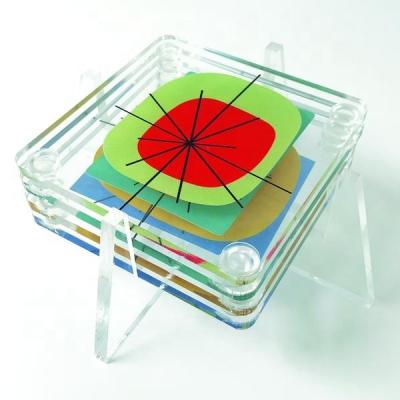 China Cup Coaster Table Pad Lazer Cut Custom Acrylic Empty Coaster for sale