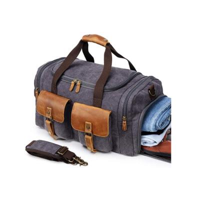 China Amazon custom logo NATIONAL hot sale genuine leather travel duffle weekender oversized bag for sale