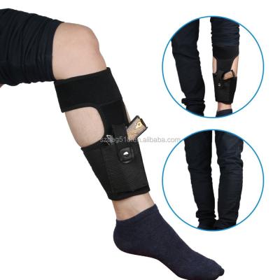 China Self Defense Soft Multifunctional Custom Logo Hidden Calf Wrap Support Gun Ankle Holster Leg Guard Support for sale