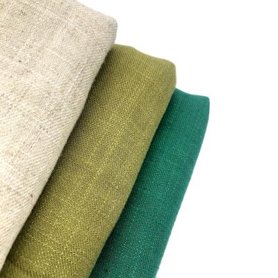 China Anti-rust new style 12*12 bulge double sided 70%rayon 30%linen fabric twill color for garment fabric for sale