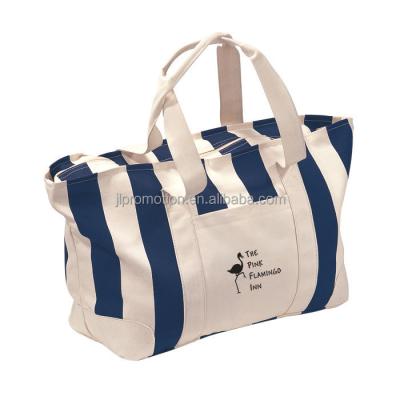 China Eco-Friendly Countryside Tote Choose Vibrant Handle Colors To Set Off This Natural Canvas Bag for sale